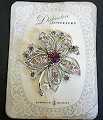 BROOCH DISTINCTIVE JEWELLERY FLOWER PINK STONE ON CHROME