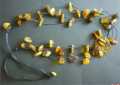 NECKLACE BALTIC AMBER HONEY TO GOLD 5 STRAND CORD 82cm LENGTH NEW