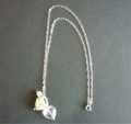 SILVER 925 NECKLACE plus 2 HEARTS & REAL PEARL