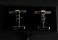 CUFF LINKS T.M.LEWIN SCREW DESIGN ON CHROME NEW BOXED