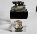 VINTAGE PENGUIN TABLE LIGHTER WITH OYSTER AND PEARL DISPLAY