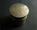 VINTAGE CATHOLIC SILVER SCREW CAP CONTAINER