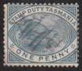 Tasmania SGF26 1880 1d Slate Broken E Flaw G/U