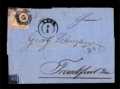 BADEN 1862 9k BROWN on 1866 COVER LAHR TO FRANKFURT