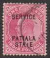 India Patiala KEVII 1a Service Misprint STAIE F/U